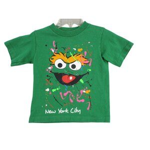 Sesame Street Green Youth T-Shirt Featuring Oscar The Grouch & "New York City" G